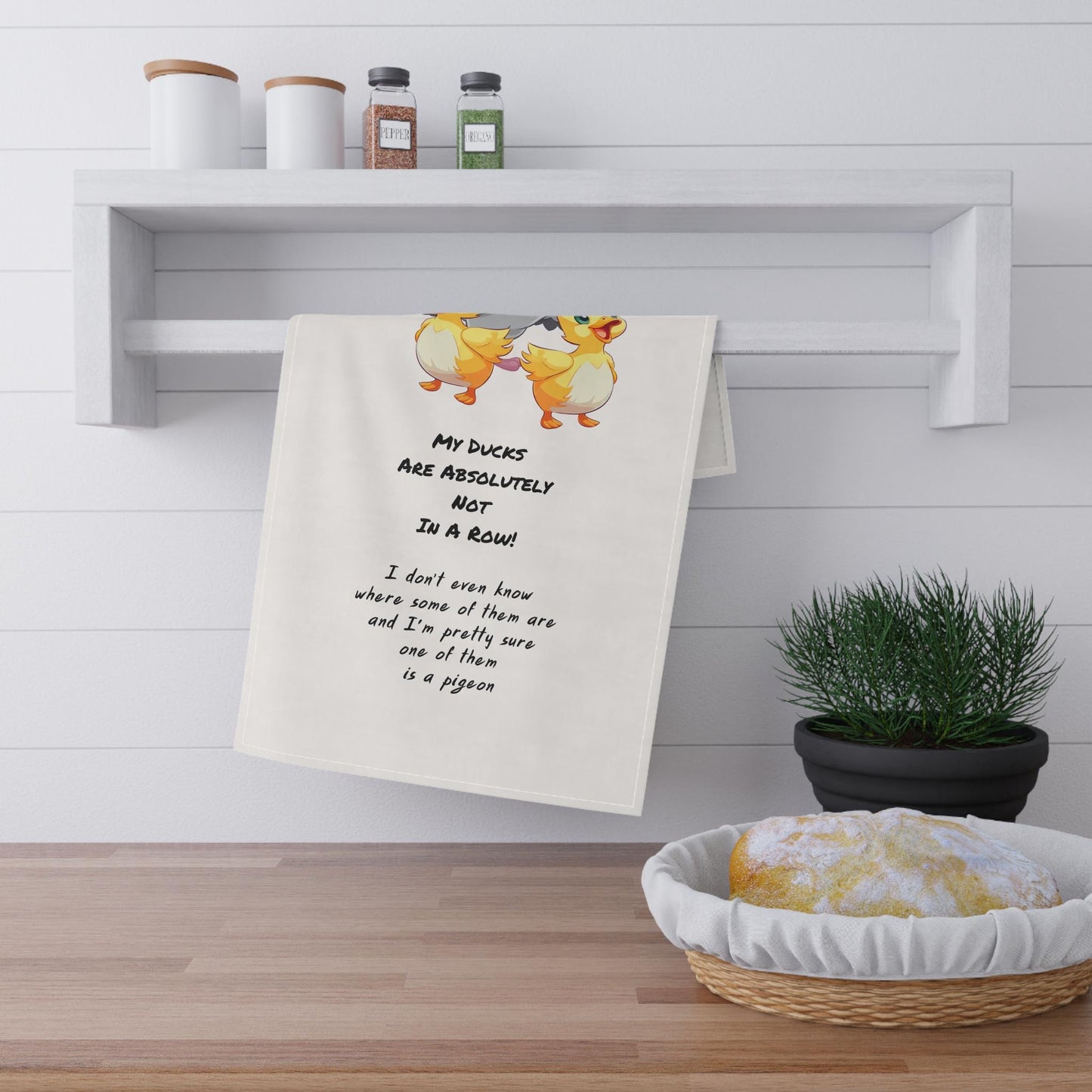 Funny ducks tea towel -My ducks are absolutely in a row - fun gift idea