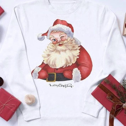 Vintage Santa Long Sleeve Tee - Christmas Holiday Long Sleeve Shirt, Retro Santa Claus Tee, Festive Gift Shirt, Xmas Apparel,